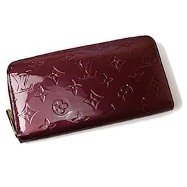 Louis Vuitton-Louis Vuitton Vernis Leather Zippy Wallet-Red