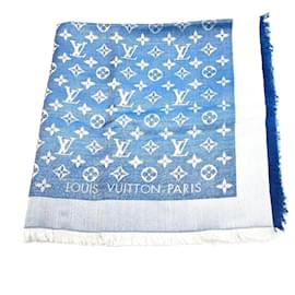 Louis Vuitton-Louis Vuitton Monogram Denim Shawl M74019-Blue