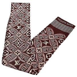 Bufanda de seda Bando Louis Vuitton MP2826 Castaño