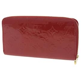Louis Vuitton-Louis Vuitton Monogram Vernis Zippy Wallet Long Wallet-Red