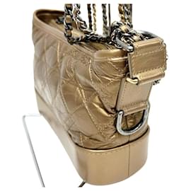 Chanel-Chanel Gabrielle Small Hobo Leather Shoulder Bag-Metallic,Bronze