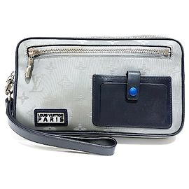 Louis Vuitton Monogram Alpha Clutch Tasche Silber Metallisch
