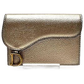 Christian Dior Portafoglio in pelle Dior D'oro Metallico