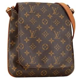 Louis Vuitton-Louis Vuitton Monogram Musette Salsa Short Shoulder Bag Brown PVC Leather-Brown