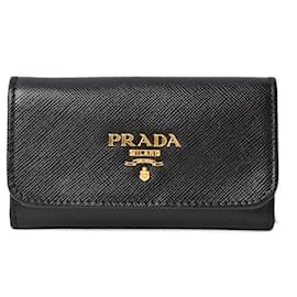 Prada-Prada Embossed Leather Key Case/Key Holder 1PG222-Black