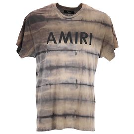 Camiseta tie-dye impressa com logo Amiri em algodão marrom Marrom Vermelho