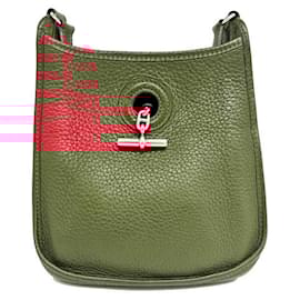 Hermès-Hermes Vespa TPM Shoulder Bag Red Leather-Red
