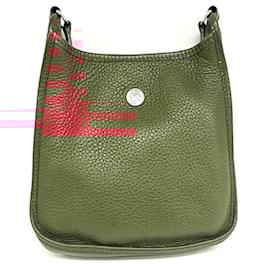 Hermès-Hermes Vespa TPM Shoulder Bag Red Leather-Red