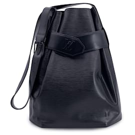 Louis Vuitton-Vintage Black Epi Leather Sac d'Epaule Shoulder Bag-Black