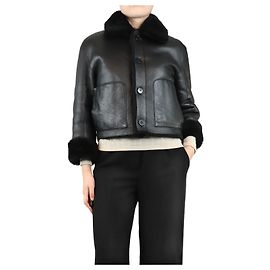 Joseph Schwarze wendbare Lammfelljacke - Größe UK 8 Schwarz