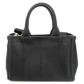 Prada-Prada CANAPA Tote PM Women's Handbag-Black