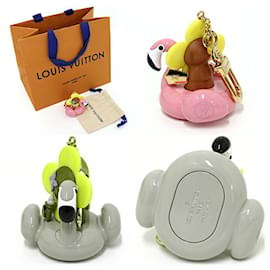 Louis Vuitton-Louis Vuitton Porte Cle Vivienne Flamingo Keychain Bag Charm-Pink,Yellow