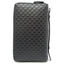 Gucci-Gucci Black Leather Long Wallet-Black