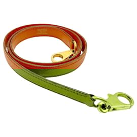 Hermès-Hermes Orange Leather Shoulder Strap-Orange