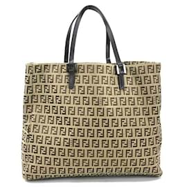 Fendi-Fendi Zucchino Handbag-Brown,Beige