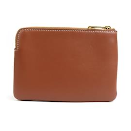 Céline-Celine Brown Leather Coin Purse-Brown