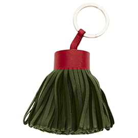 Hermès-Hermes Milo Carmen Leather Single Tassel Keyring Bag Charm-Red
