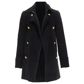 Abrigo de algodón MCQ Alexander McQueen con botones dorados de doble pecho Negro