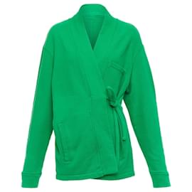 Autre Marque-Ambush Wksp Kimono Sweatshirt Cotton Rubber Logo Sleeve Tie Jacket-Green
