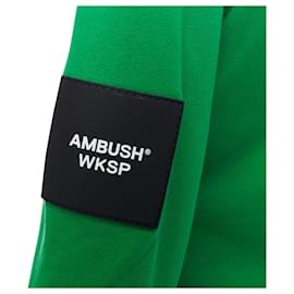 Autre Marque-Ambush Wksp Kimono Sweatshirt Cotton Rubber Logo Sleeve Tie Jacket-Green