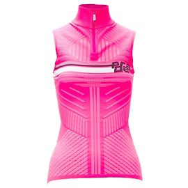 Top bodycon com zíper e logo gráfico de corrida da Prada Rosa