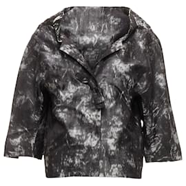 Autre Marque-Shiatzy Chen silk bow detail round cut cocoon jacket-Black