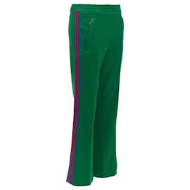 Gucci-Gucci web trim flared track pants-Green