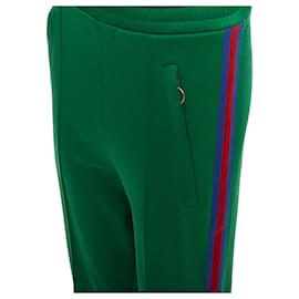 Gucci-Gucci web trim flared track pants-Green