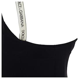 Dolce & Gabbana-Dolce Gabbana Mare Logo Clear Pvc Strap Bustier Dress-Black