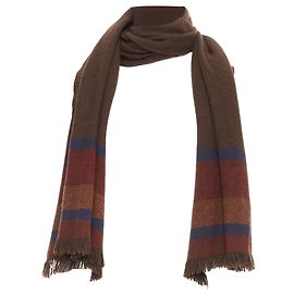 Christophe Lemaire Yak Wool Tibet Handcrafted Stripe Scarf Brown