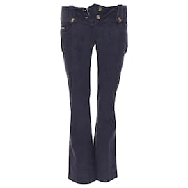 Dolce & Gabbana-Dolce Gabbana corduroy dg logo button flared pants-Black