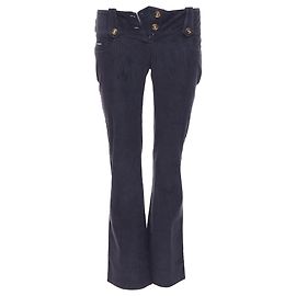 Dolce & Gabbana Pantalones acampanados de pana con botón y logo DG de Dolce Gabbana Negro