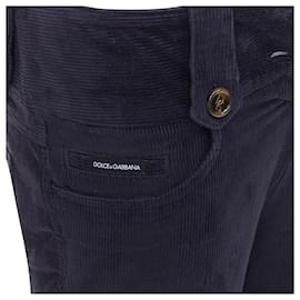 Dolce & Gabbana-Dolce Gabbana corduroy dg logo button flared pants-Black