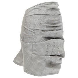 Junya Watanabe 3D Curved Cut Deconstructed Ruched Skirt Grey