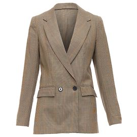 Reformation Eco Friendly Surplus Fabric Checkered Blazer Brown