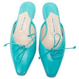 Mule in pelle Ballerimu di Manolo Blahnik Verde