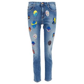 Stella Mc Cartney Jeans cropped con patch da supereroe Stella McCartney Blu