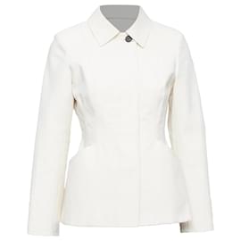 Dior-Christian Dior bar jacket cotton blend canvas contour jacket-White,Cream