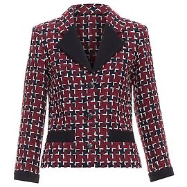 Chanel brassiere geometric cc tweed jacket Red Dark red
