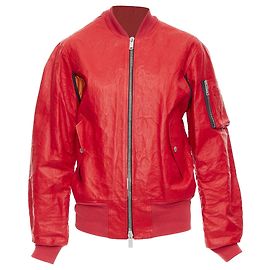 Unravel Project Unravelproject leather tyvek nylon lined bomber jacket Red