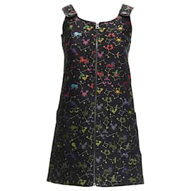 Dior-Christian Dior pixel zodiac astrology jacquard zip mini dress-Black