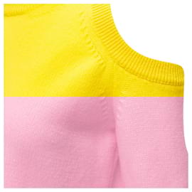 Alexander Mcqueen-Alexander McQueen wool blend asymmetric cold shoulder sweater-Yellow