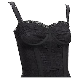 Dolce & Gabbana-Dolce Gabbana lace bustier corset exposed boning cocktail dress-Black