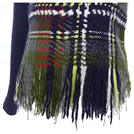 Dior-Dior Plaid Tartan Cashmere Silk Sweater-Blue,Navy blue