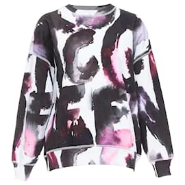 Alexander Mcqueen-Alexander McQueen logo watercolor print long sleeve crew sweater-White