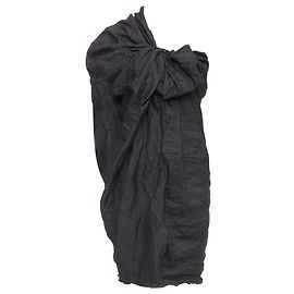 Lanvin ramie metal blend one shoulder bow mini dress Black