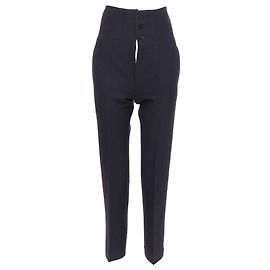 Joseph yoyo wool blend crepe pinstripe high waisted pants Blue Navy blue