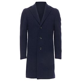 Canali kei wool single vent long coat Blue Navy blue
