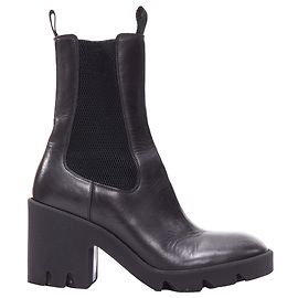 Burberry Daniel Lee Stride Leder Stiefeletten mit dicker Sohle Schwarz