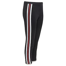 Gucci-Gucci pearl embellished hem webbing trims jogger pants-Black